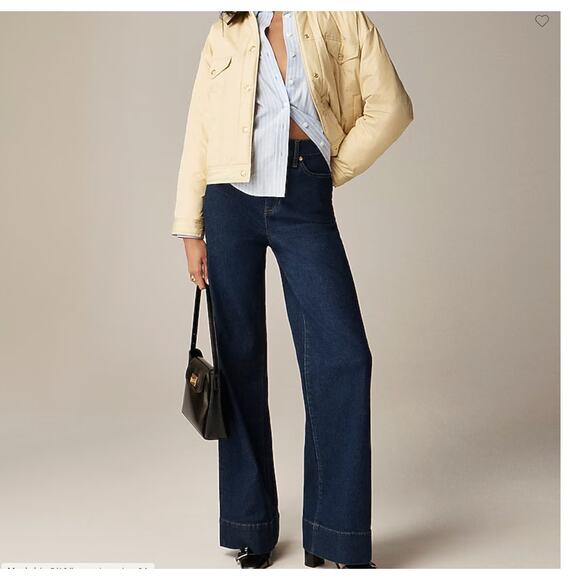 J. Crew High-rise Denim Wide Leg Trouser Jeans Size 27 - Picture 1 of 8